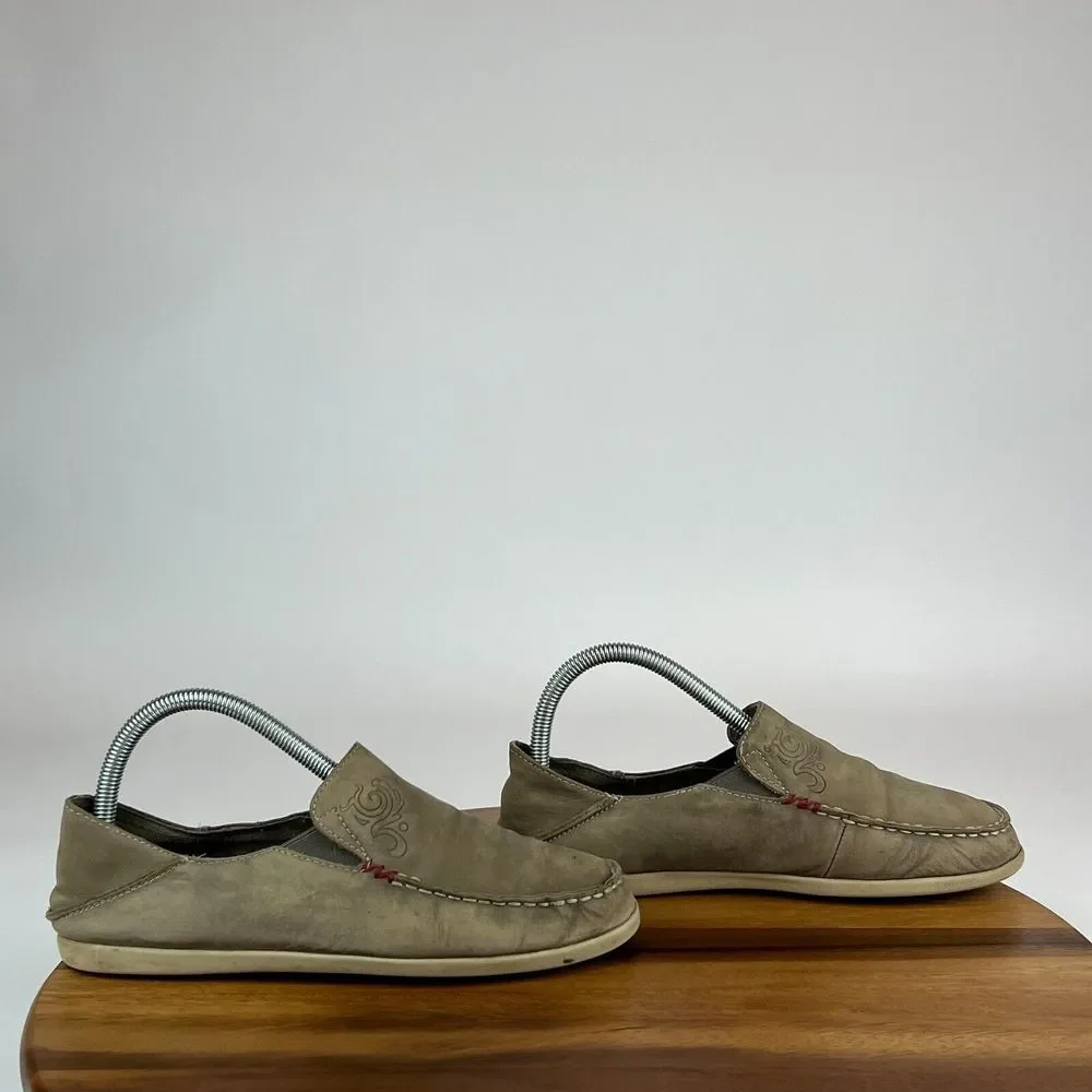 Womens Nohea Nubuck Brown Leather‎ Slip On Shoes Loafers Size Size 7.5 M GUC